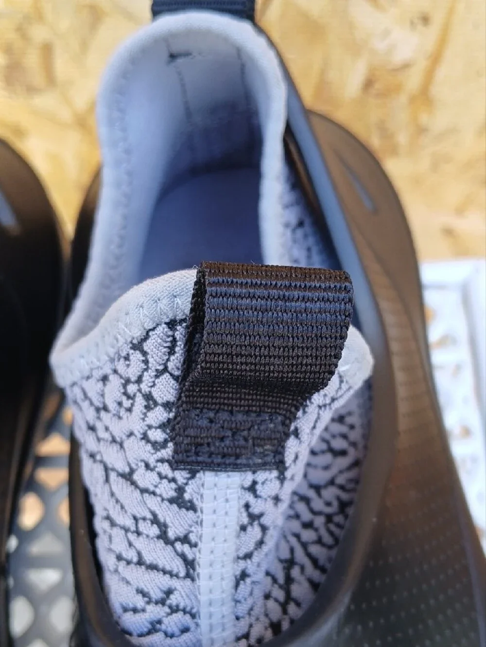Jordan Men's Black Slip-On Sandal with Grey Knit Collar